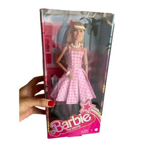 NWB Barbie The Movie Collectible Doll, Margot Robbie in Pink Gingham Dress